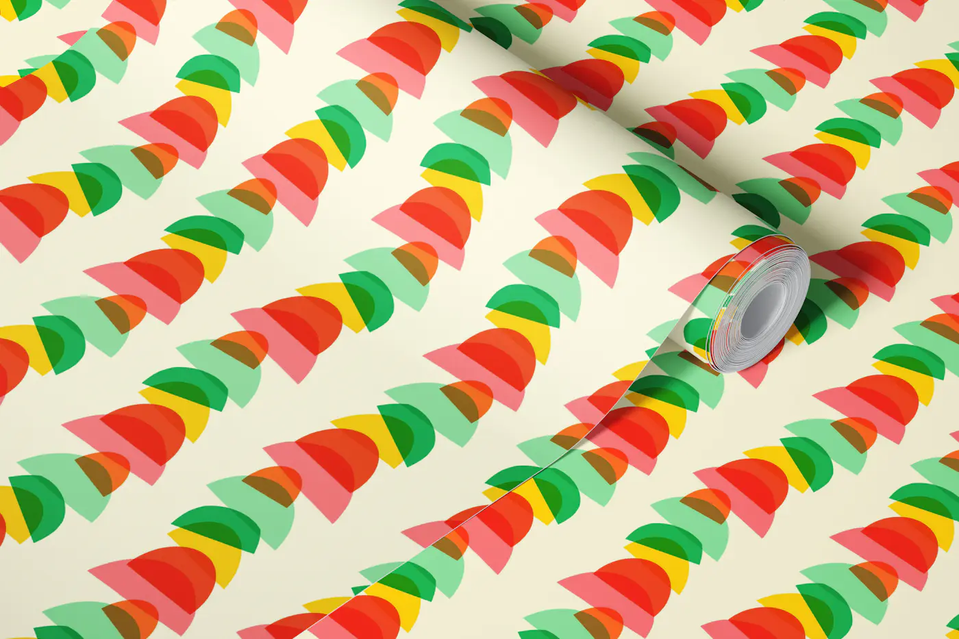 Stacked Semi Circles in Vertical Rows wallpaper roll