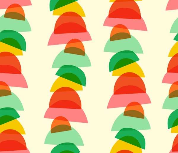 Vertical Mod Art Semi Circle Stacked Lines