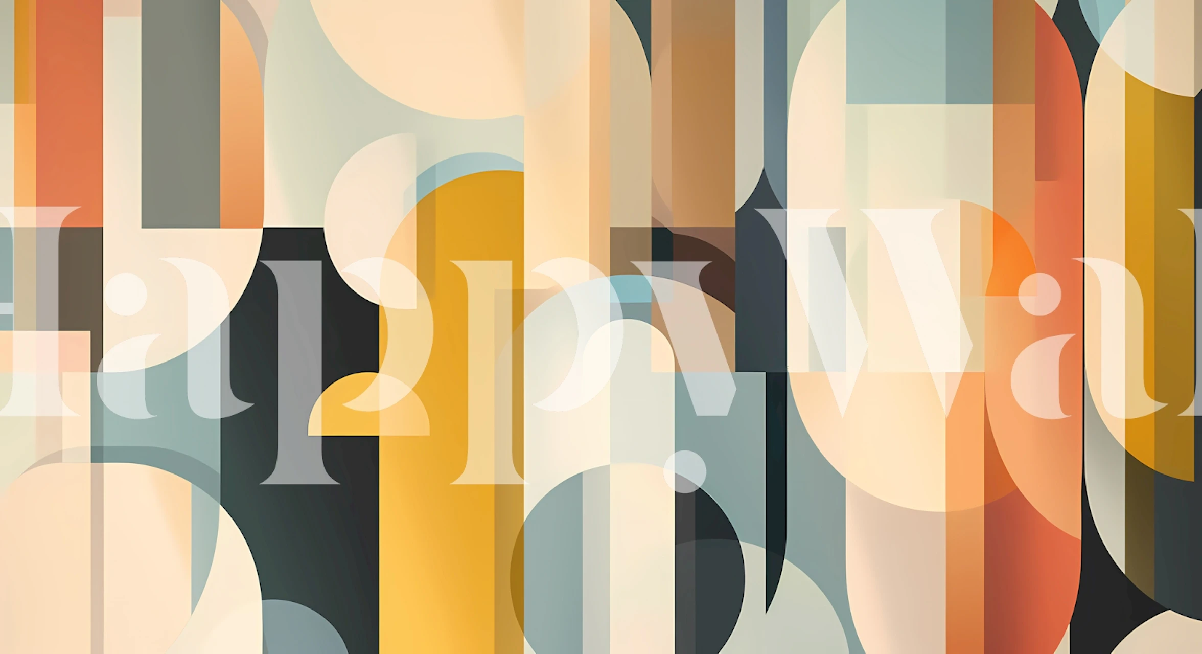 Multicolor geometric shapes in warm tones wallpaper