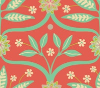 MAHAL Floral Botanical Damask Coral Small behang