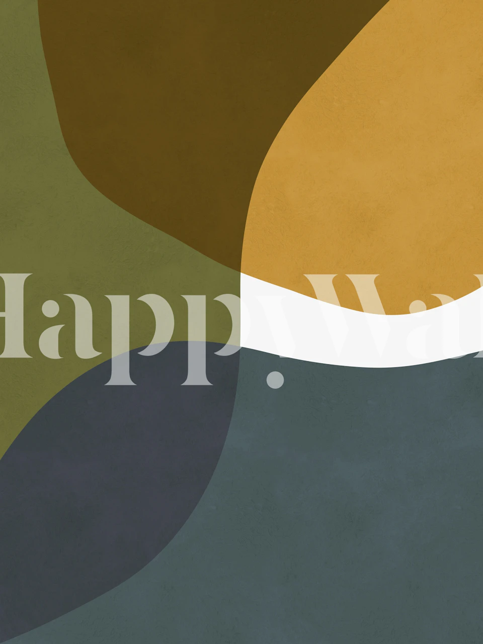 Expressive curved shapes wallpaper in a room