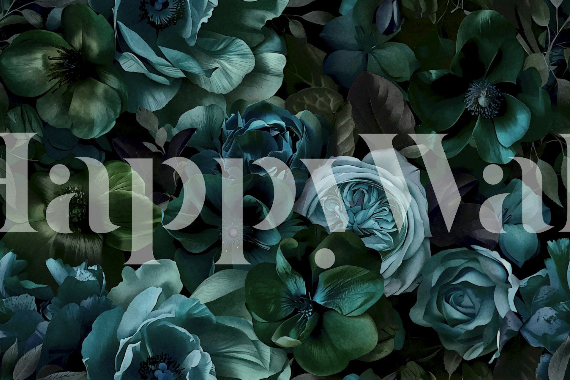 Moody Flower Garden wallpaper in a room