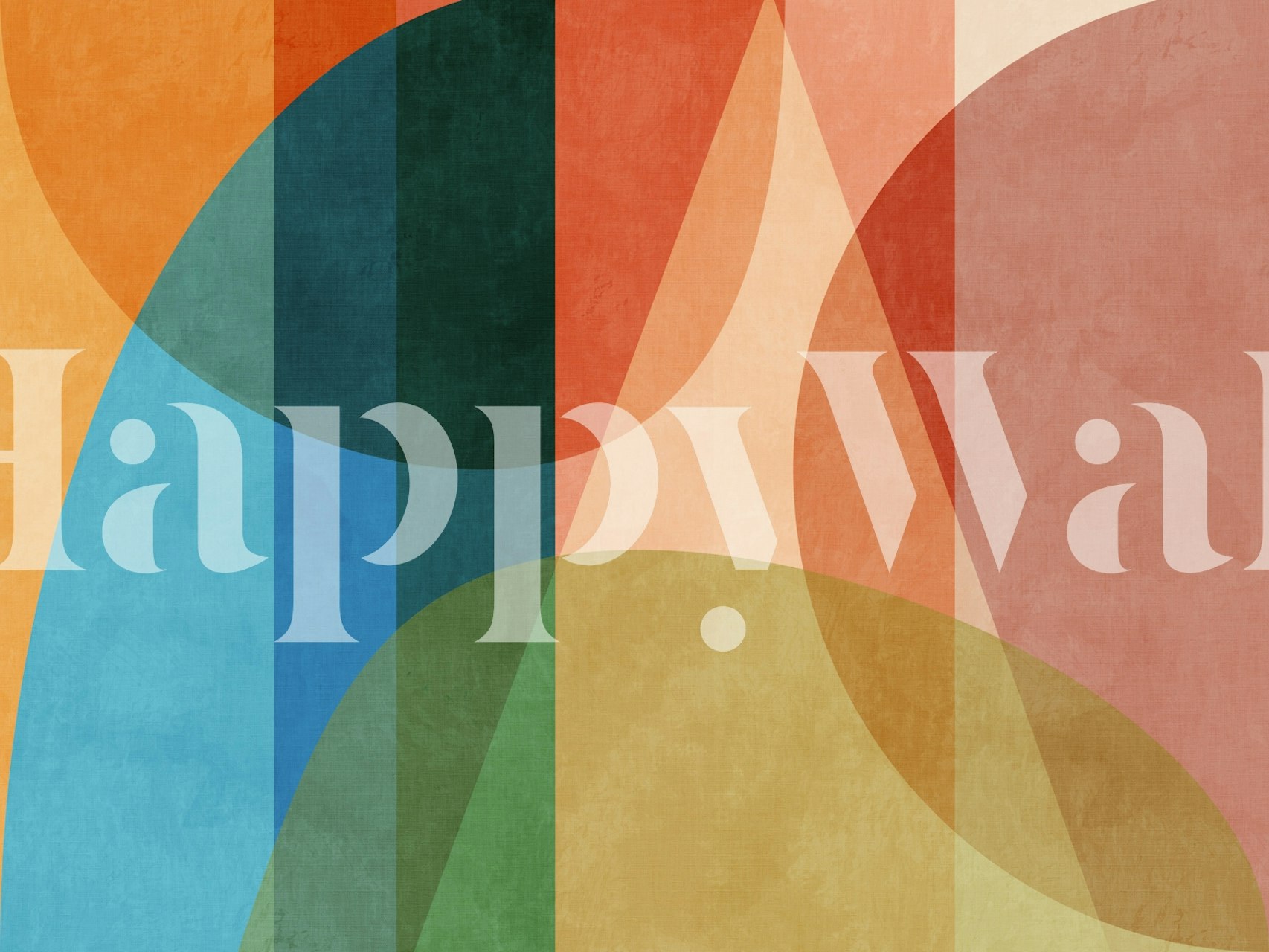 Mid-century abstract wallpaper with vibrant colors