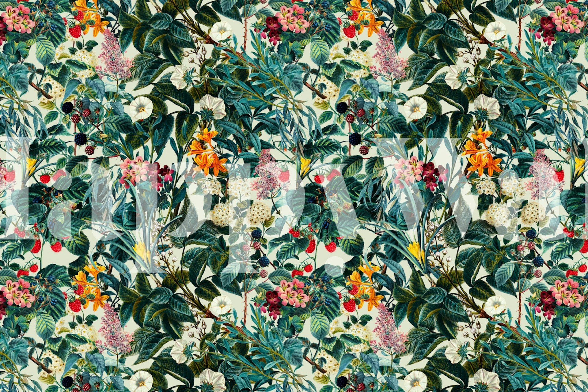 Tapeta Blooming Oasis u živahnoj sobi