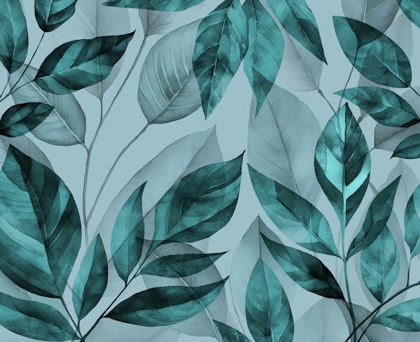 Calm Leaves Turquoise Foliage