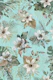 Graceful Boho Flowers Fantasy Garden Teal