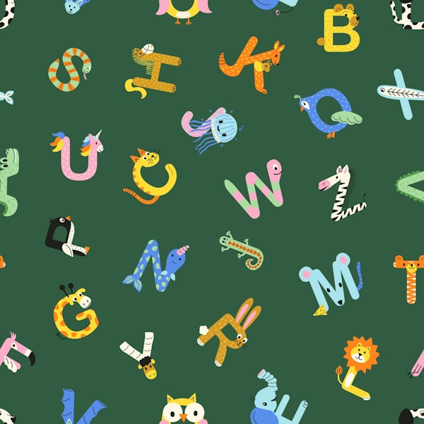 ABC's Animal Letters - Dark Green