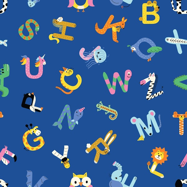 ABC's Animal Letters - Dark Blue