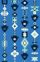 Buffalo and Aztec Lines - Blue Aquamarine tapety