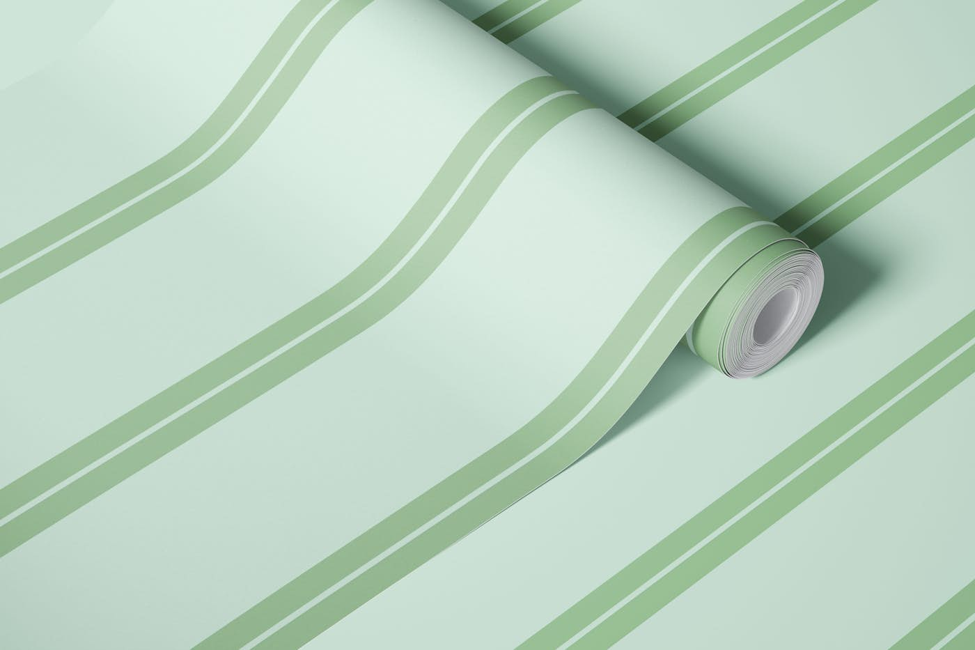 Vintage and Mint Green Stripes - Forrest 1 wallpaper roll