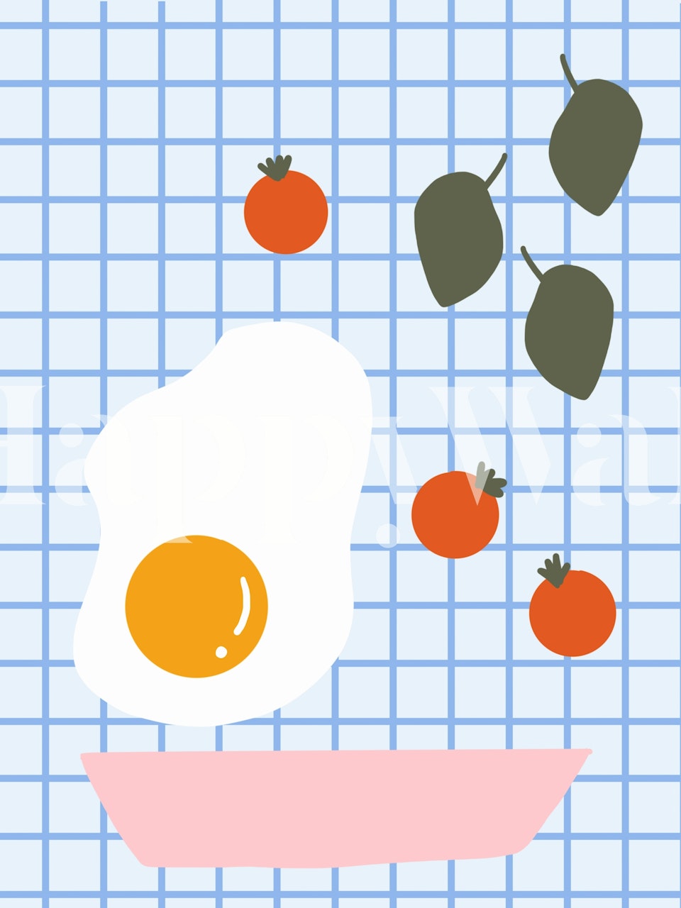 Fried Egg Breakfast tapettisuunnittelu