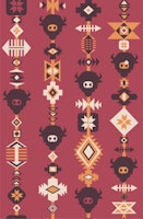 Buffalo and Aztec Lines - Pink Orange tapety