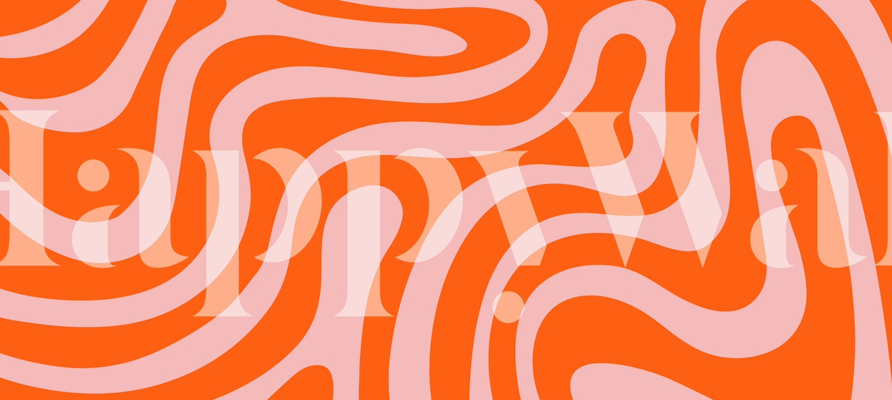 Papel tapiz Groovy Swirl Pink & Red en una habitación