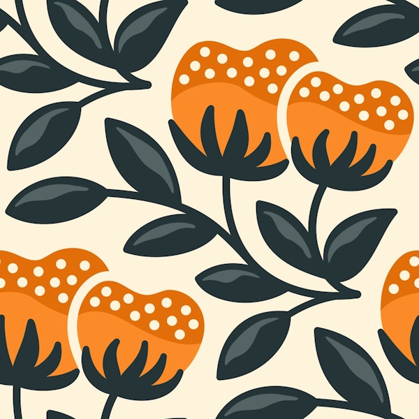 Hand drawn wildflowers pattern / 3130A