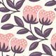 Hand drawn wildflowers, pink / 3130 D