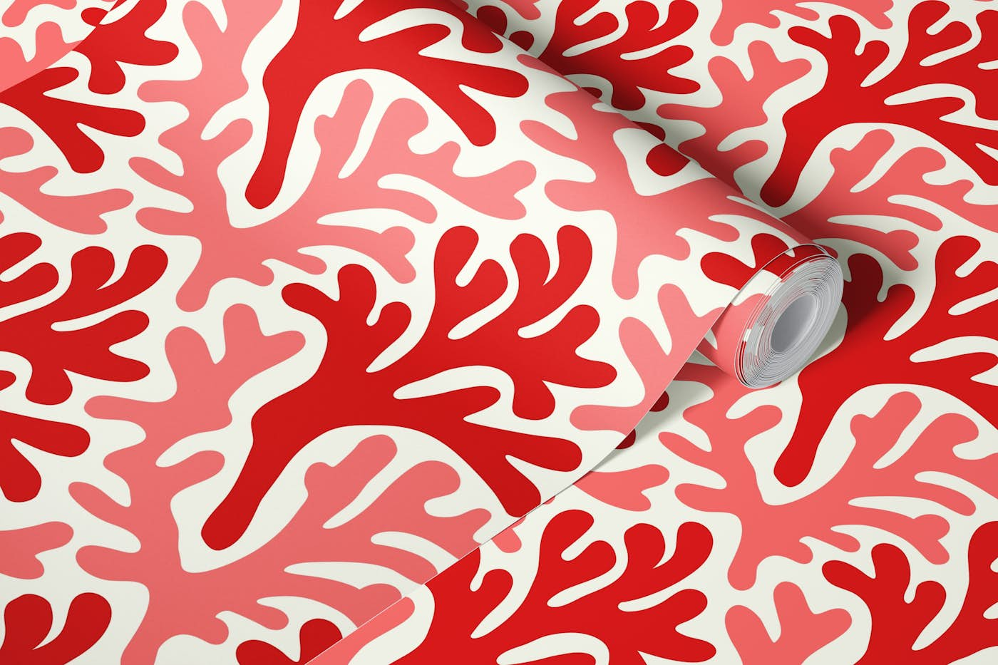 Pink red corals pattern / 3133 B wallpaper roll