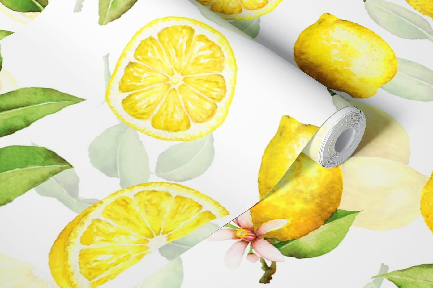 Summer Exotic Lemon Garden wallpaper roll