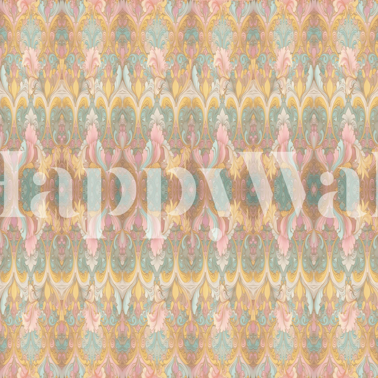 Papel de parede Pastel Baroque Pattern III em um quarto