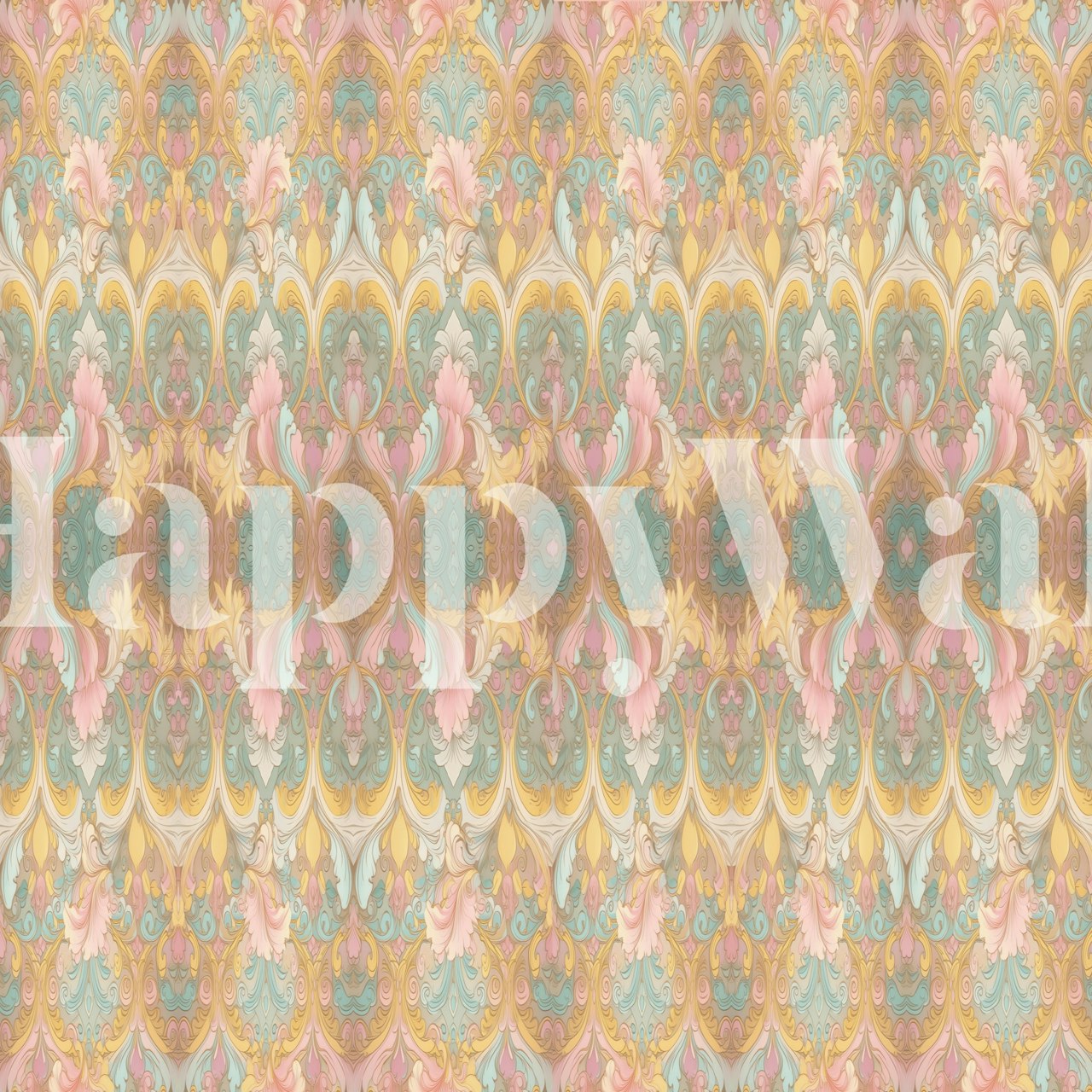 Pastel Baroque Pattern III wallpaper in a room