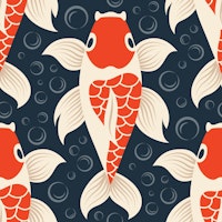 Koi fish pattern / 3181A papel de parede