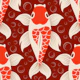 Koi fish pattern, red / 3181C
