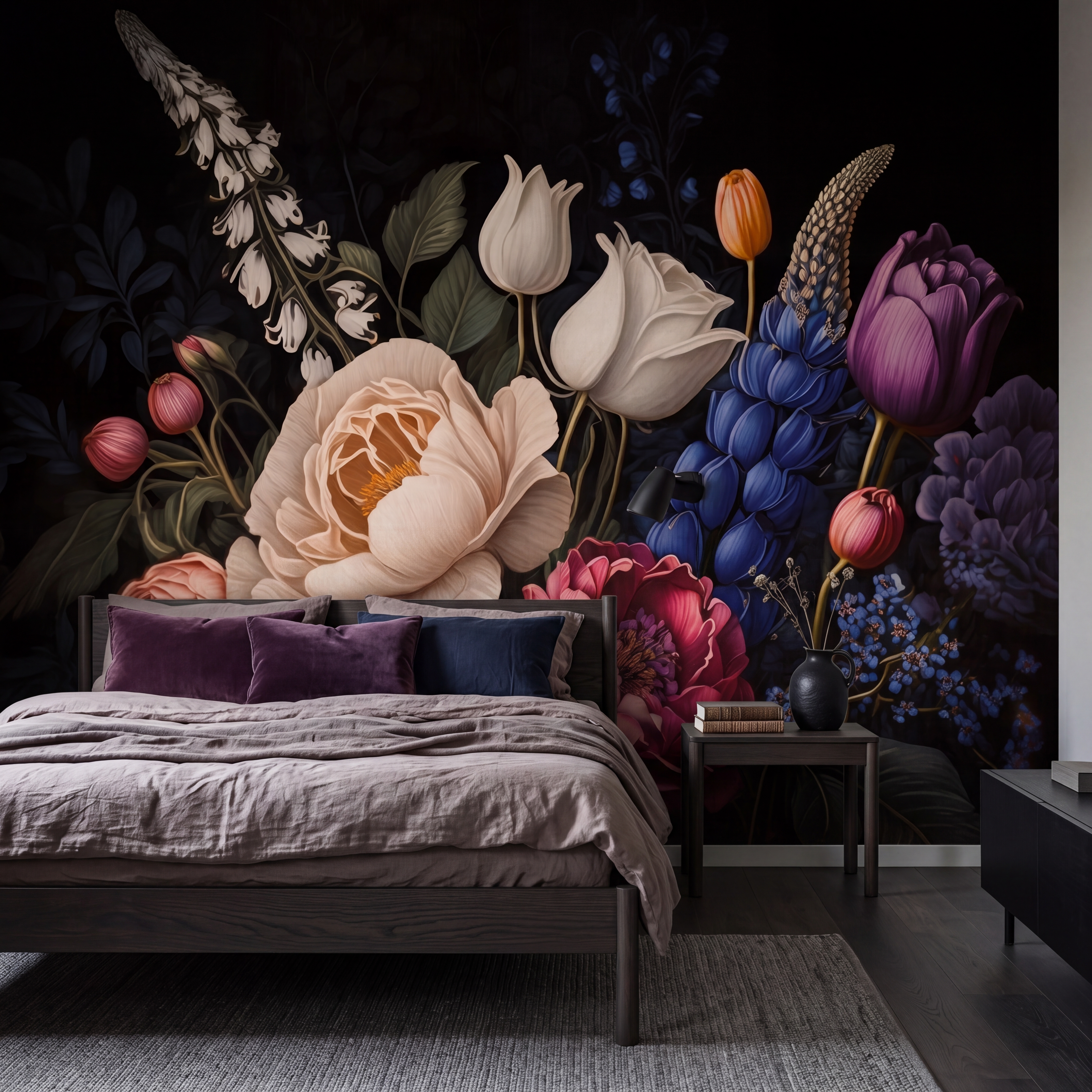 Moody baroque summer flowers