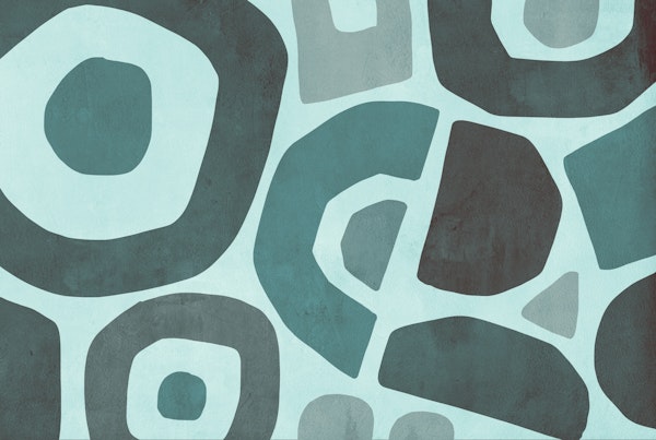 Paper Cuts Abstract Art Teal