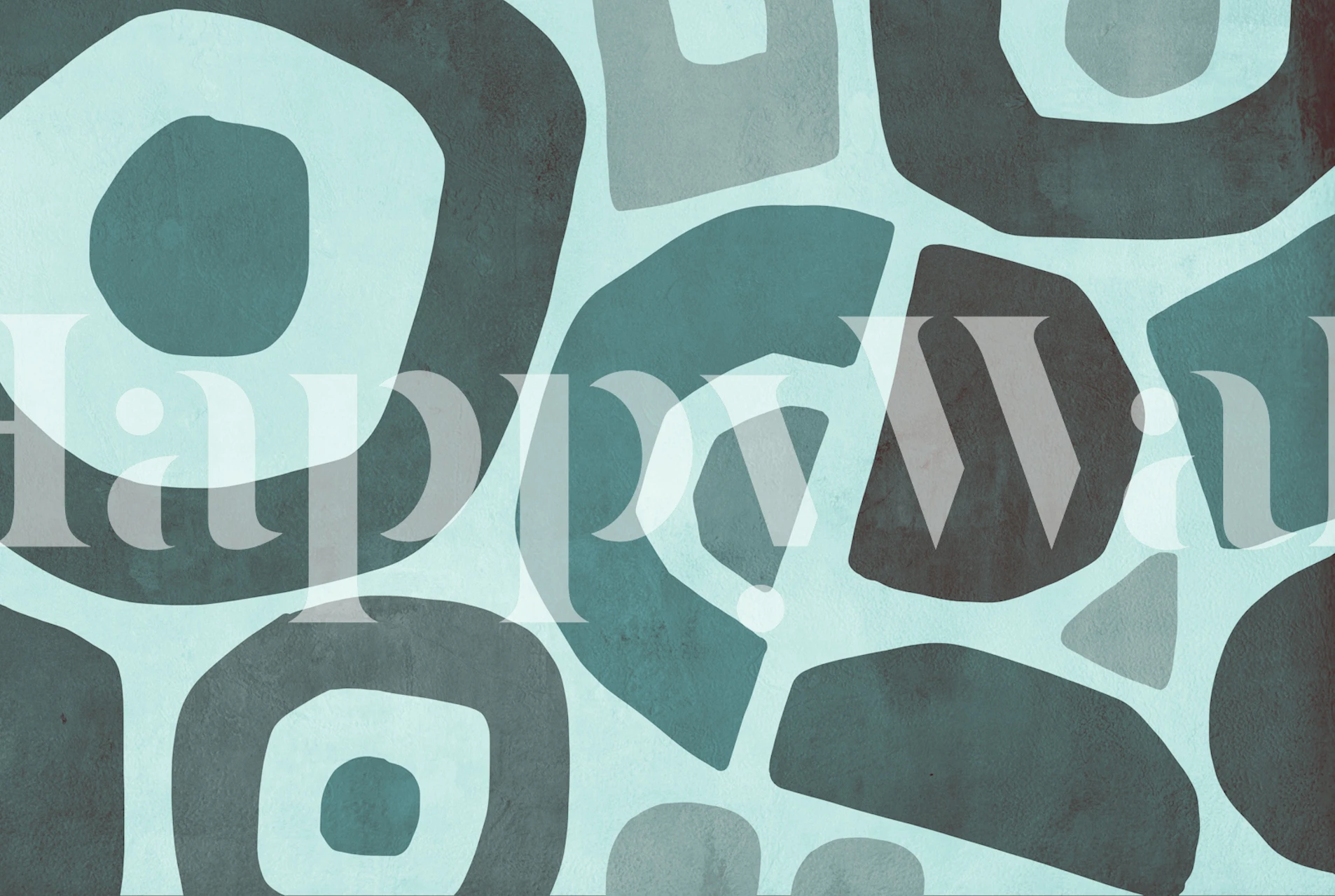 Abstract Paper Cuts Abstract Art Teal muodot huoneen sisustuksessa