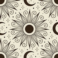 Sun and moon vintage pattern / 3140 A wallpaper