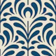 Abstract plants pattern, navy blue / 3142B