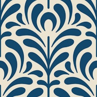 Abstract plants pattern, navy blue / 3142B tapete