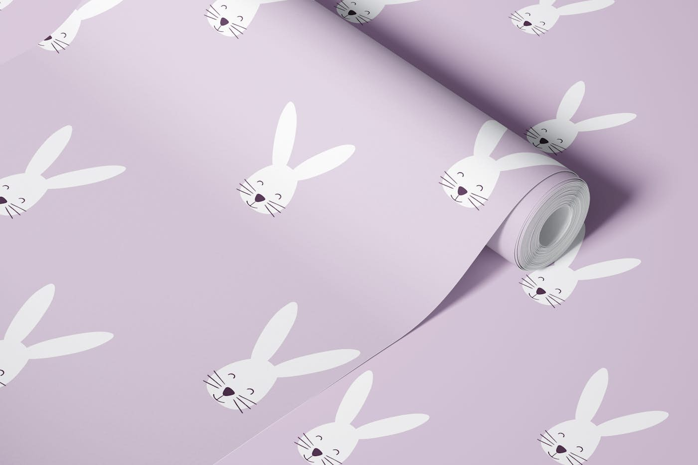 Happy Bunny lavender wallpaper roll