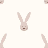Happy Bunny beige papel pintado