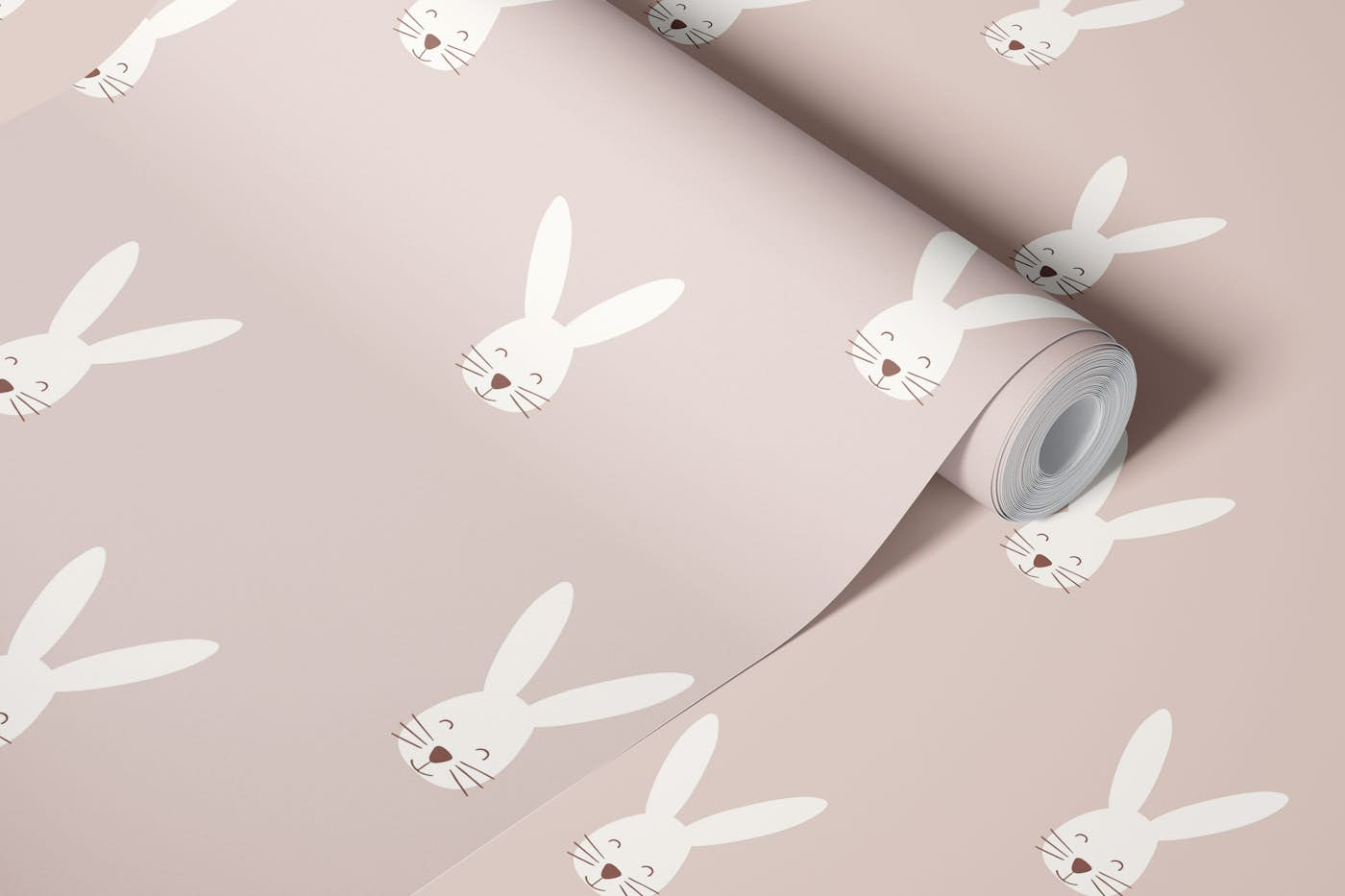 Happy Bunny soft pink wallpaper roll