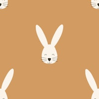 Happy Bunny mustard yellow papiers peint
