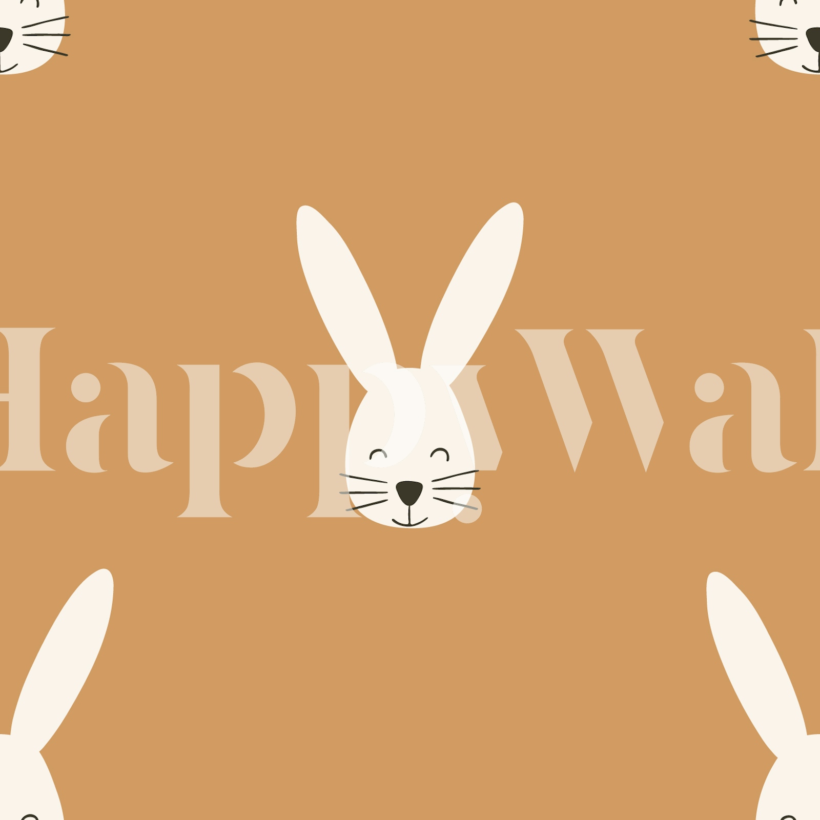 Happy Bunny Mustard Yellow Wallpaper