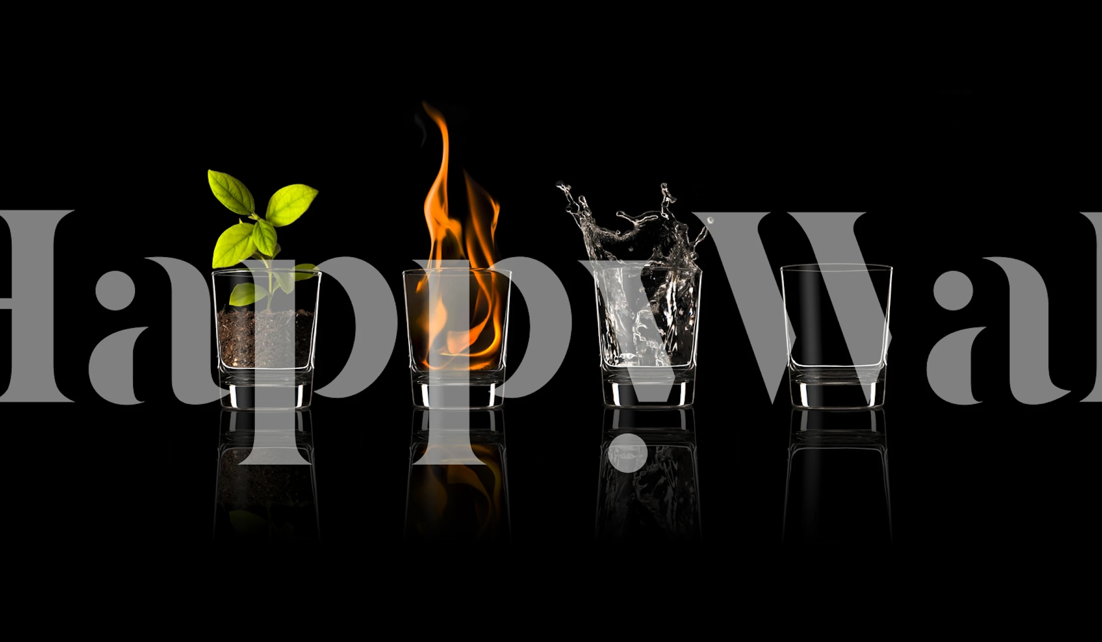 Elements Tapete in einem Raum angezeigt