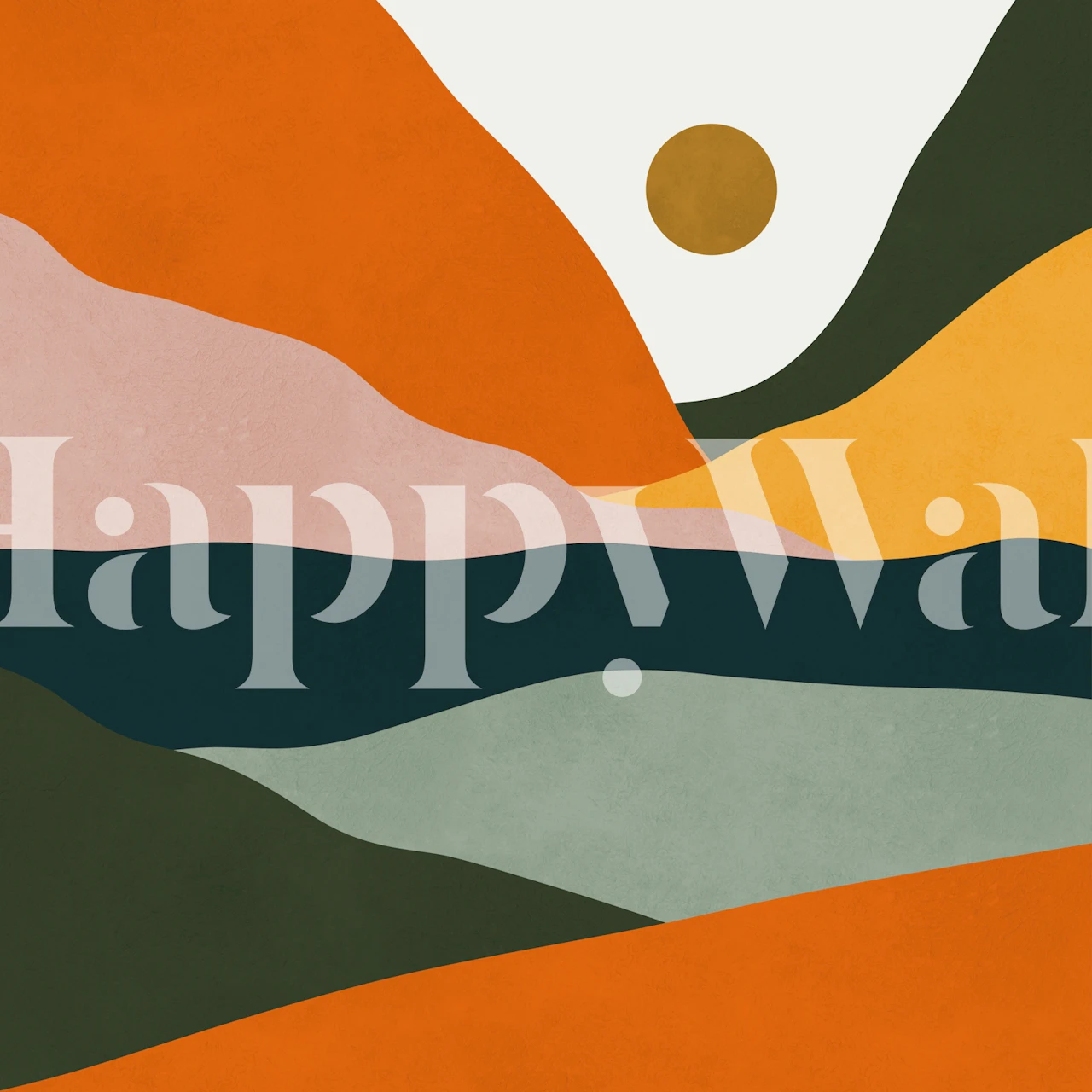 Watercolor landscape tapet i et rom