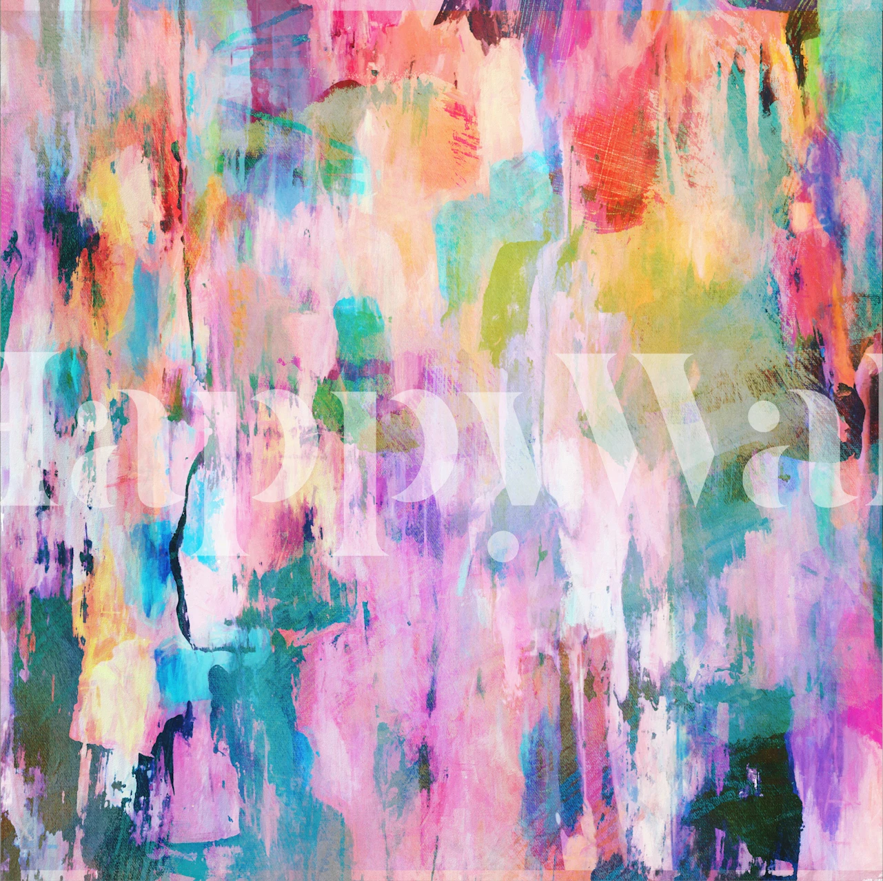 Colorful abstract wallpaper in a room