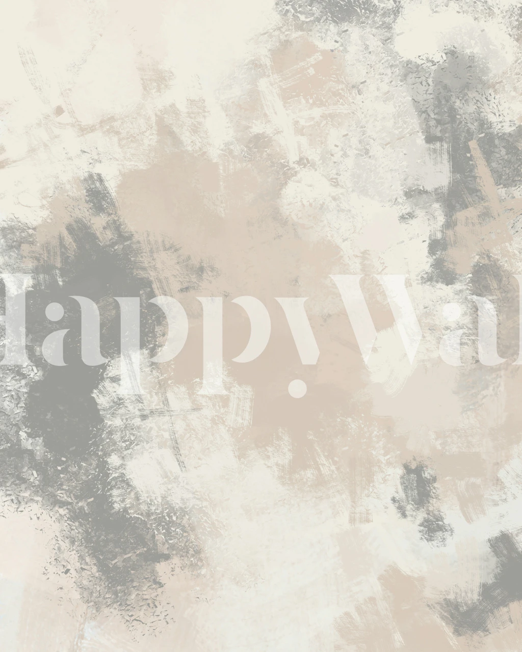 Abstract brush strokes in gray and beige tones wallpaper