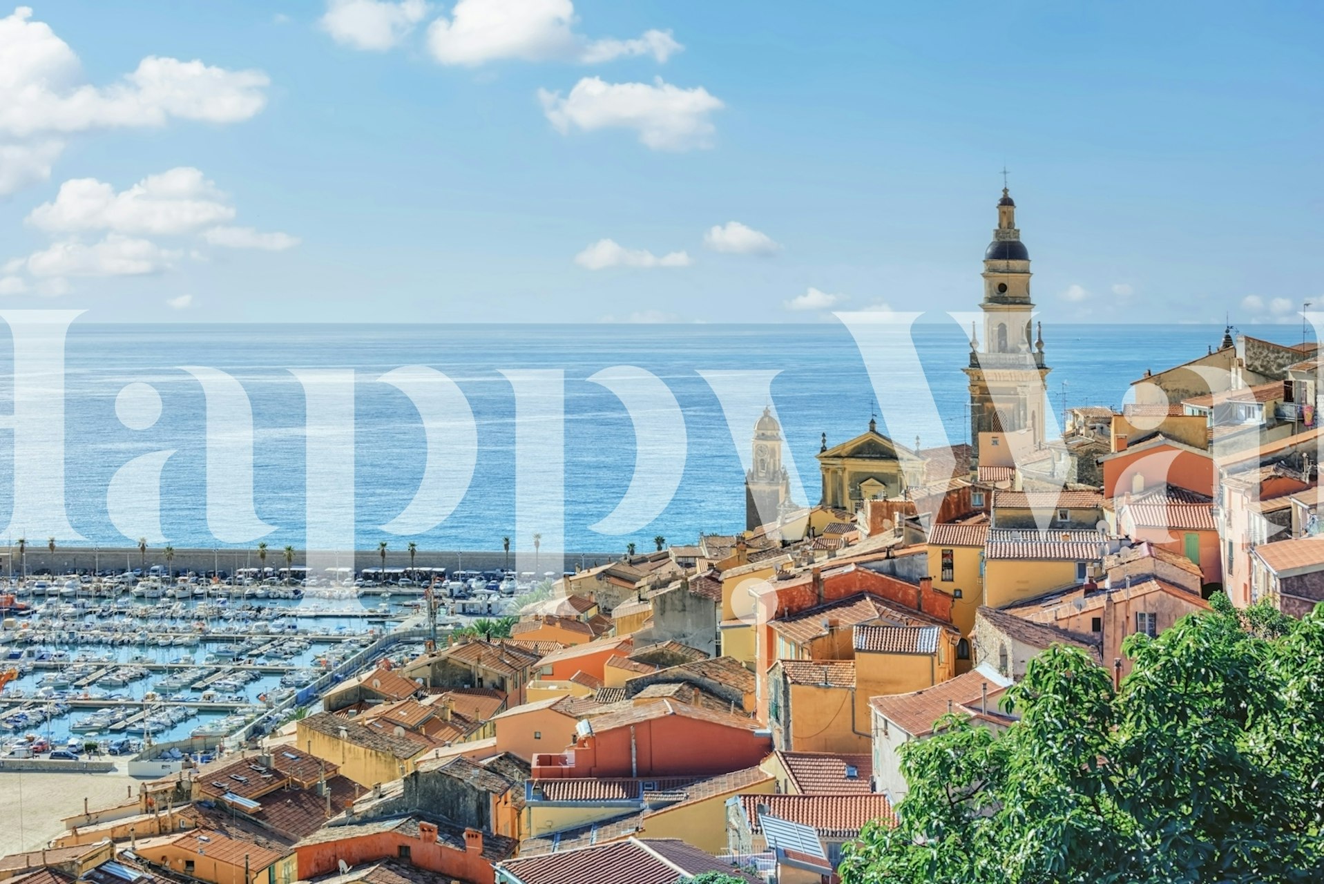 Návrh tapety Summer in Menton v místnosti