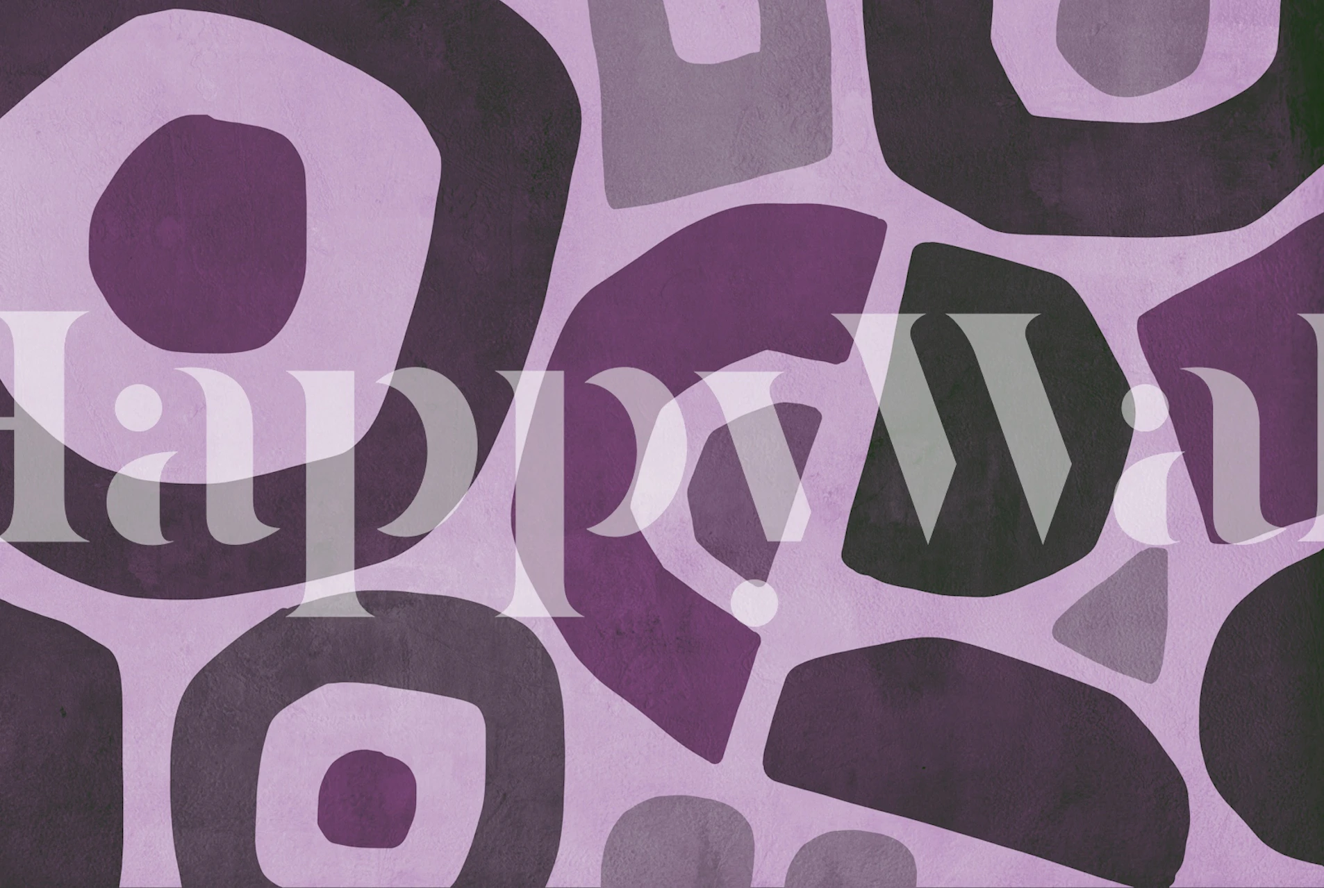 Abstract Paper Cut Shapes Abstract Art Purple Wallpaper-Design in einem Raum