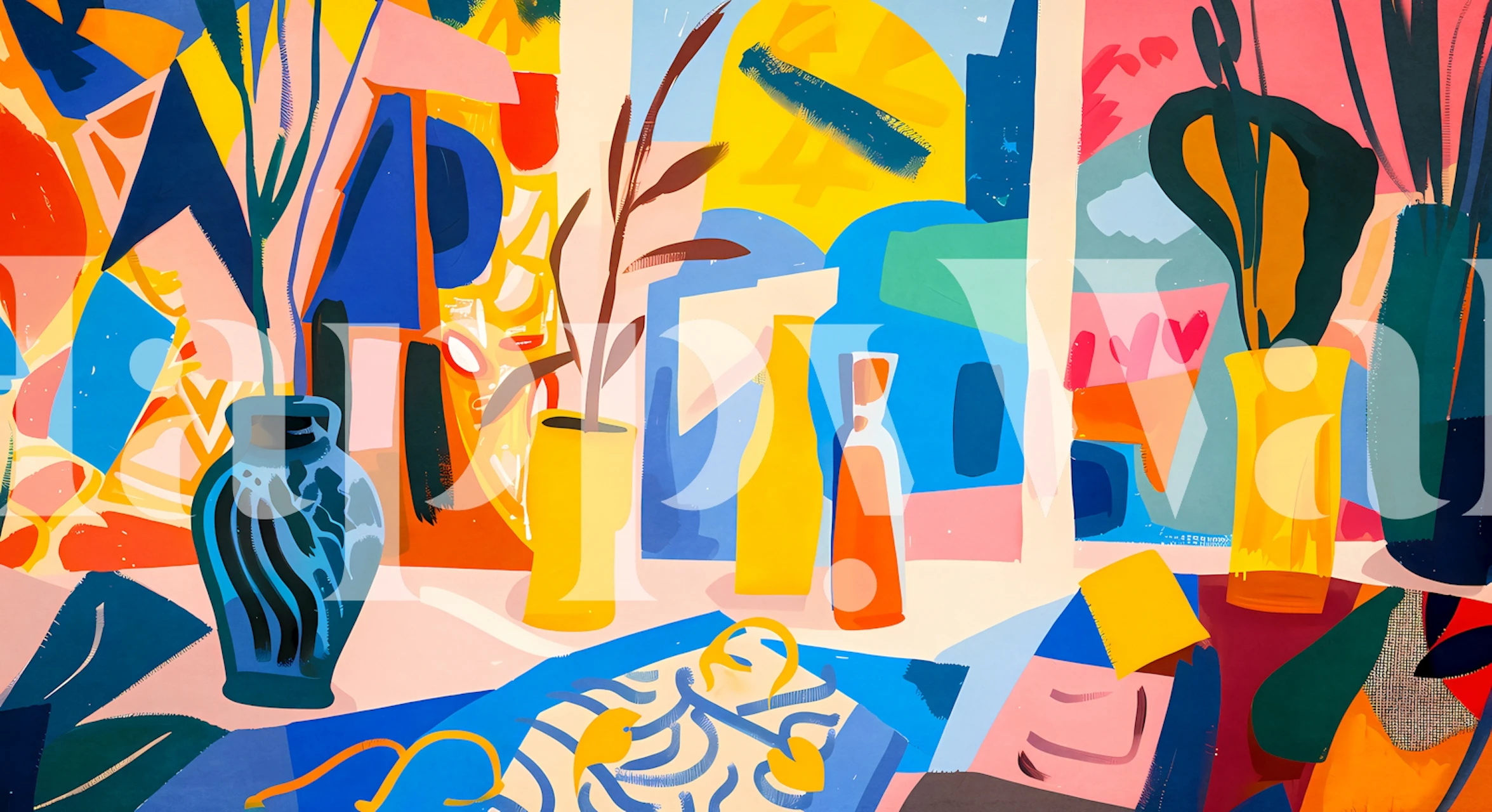 Vibrant still life Matisse design v pokoji