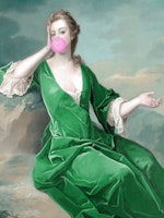 Woman wearing green dress wallpaper
