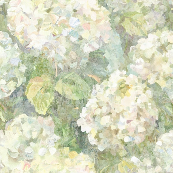 Greenery White Hydrangea Painting