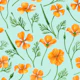 California poppiese on soft blue