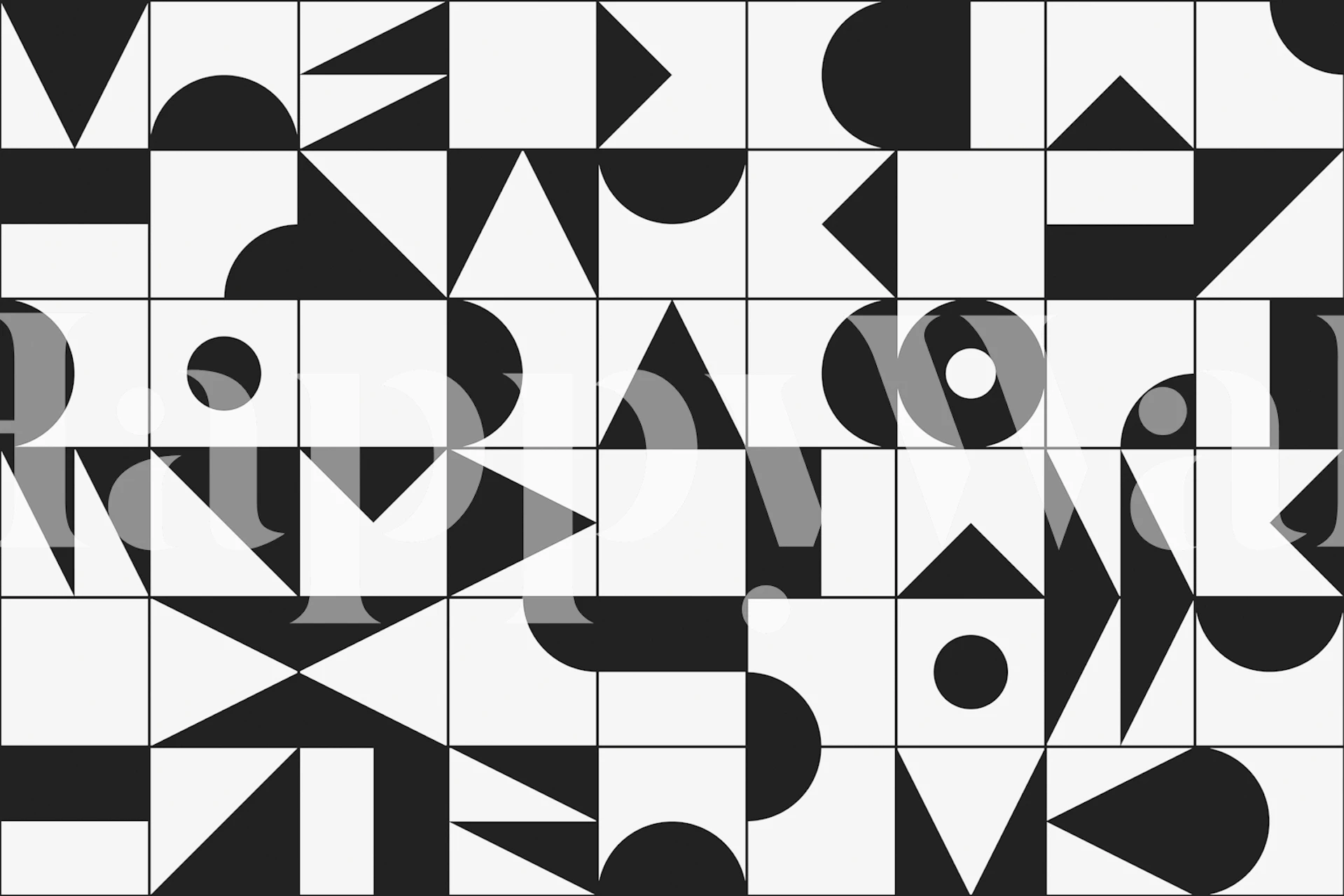 Black and white geometric shapes and patterns wallpaper