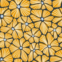Textured Flower Mosaic - Navy Gold Slate tapet
