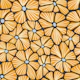 Textured Flower Mosaic - Navy Gold Slate