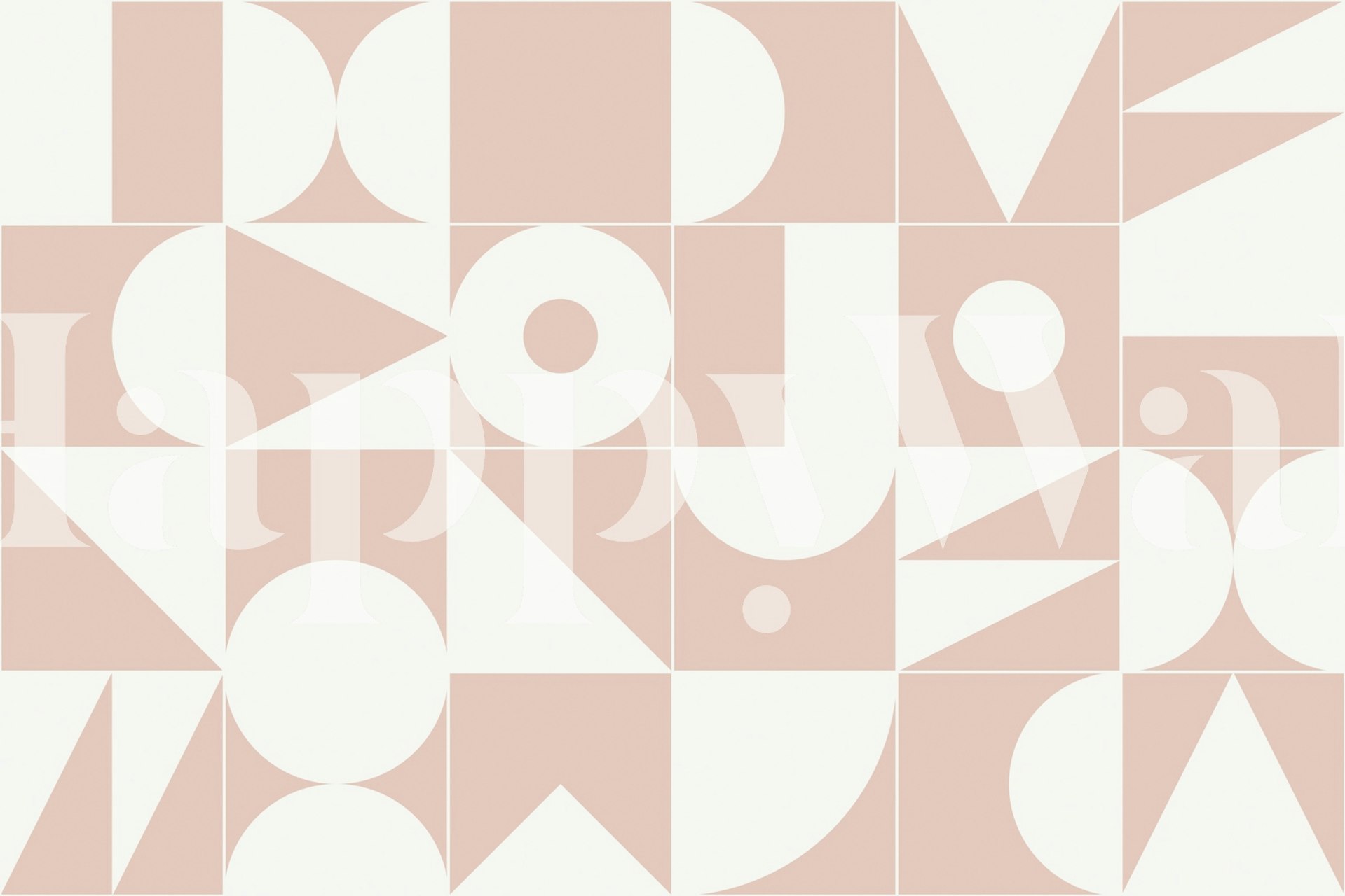 Geometric patterns in soft peach and cream colors wallpaper